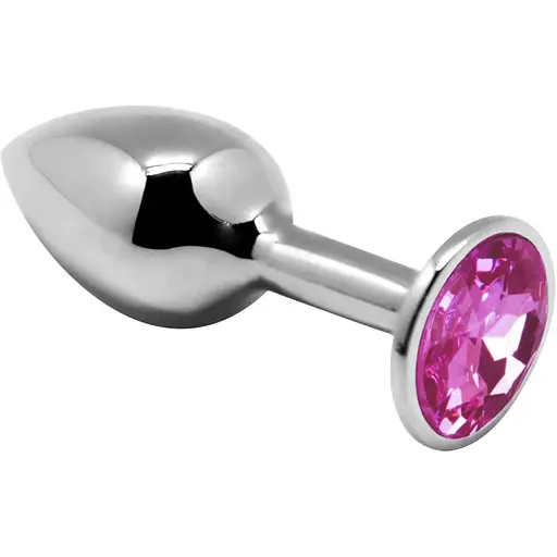 Металева анальна пробка Alive Mini Metal Butt Plug з кристалом Pink L
