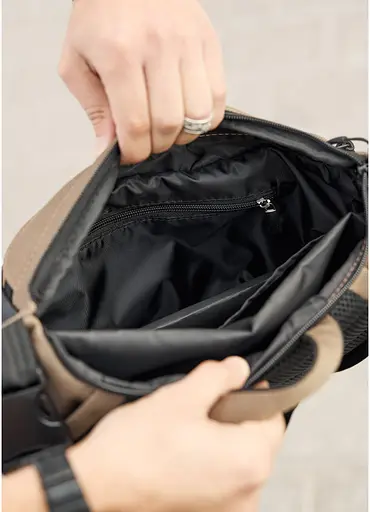 Большая мужская сумка бананка Sambag DynamicDart орех 38 × 21 × 7 см (80411119m) - фото 9