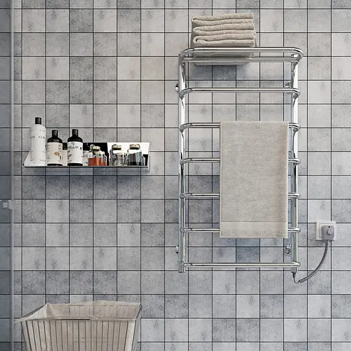 Електрична рушникосушарка Kosser Скоба с полкой 900x500/7 ER рег. ДСп06ЕR, Хром, Праве - фото 3