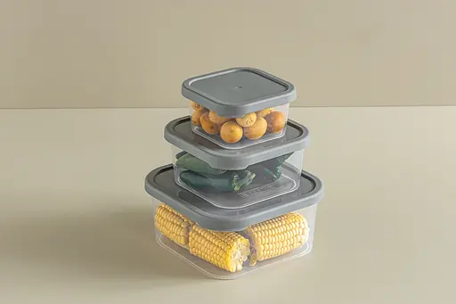 Набір контейнерів з кришками Idea Home Quick Box Gray 4 шт. 0.4/0.9/1.8/2.9 л сірий (00655 Gray) - фото 2