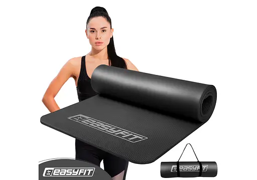 Коврик для фитнеса и йоги EasyFit NBR 10 мм Черный (EF-1919-BK) - фото 1