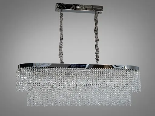 Підвісна кришталева люстра овальна 376 хром 250Вт - фото 2