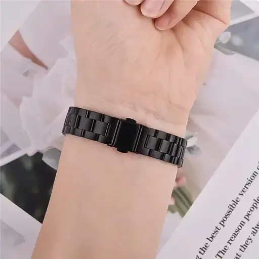 Комплект ремешки Tamister для фитнес-браслета Xiaomi Mi Band 8 и 9 Bead design - Milanese design Black - фото 6