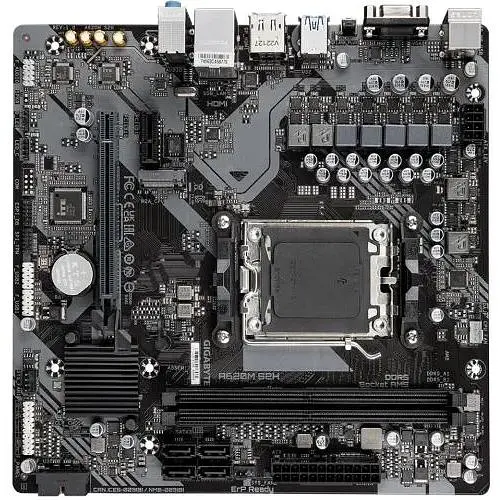 Материнська плата Gigabyte AM5 A620M S2H, A620, 2xDDR5, Int.Video (CPU), 4xSATA3, 1xM.2, 1xPCI-E 4.0x16, 1xPCI-E 3.0x1, Real4 7.1, Real4. VGA/HDMI/DP, MicroATX - фото 4