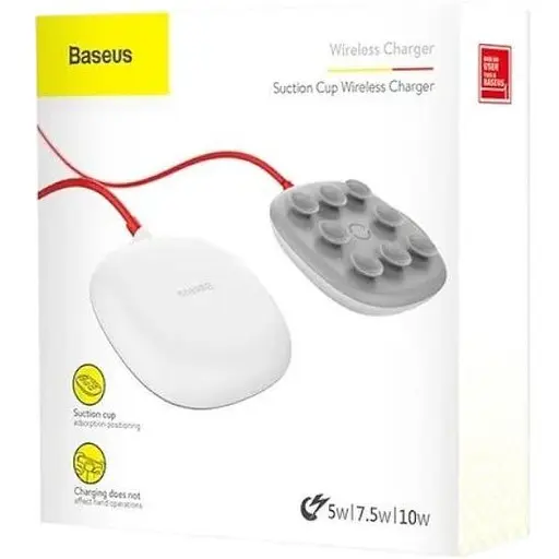 Беспроводная зарядка Baseus QI Suction Cup WXXP-01 2 А 10Вт Белый (1797978951) - фото 2
