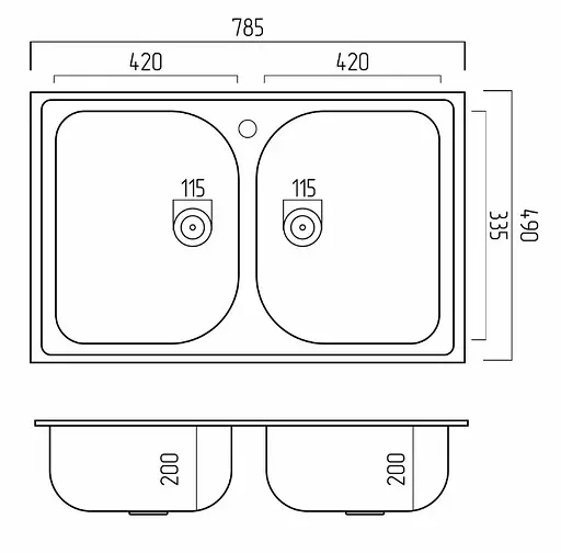 Кухонная мойка Platinum 7950 EQUATORIA (SP000035803) - фото 2