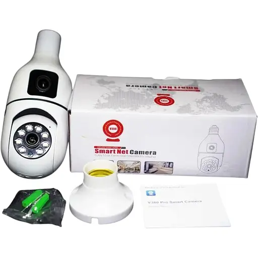 IP-камера відеоспостереження UKC SQ02 E27 Wi-Fi White - фото 5