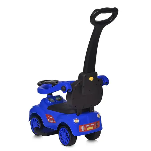 Дитяча каталка-толокар M 5763L-4 синій, з батьківською ручкою - фото 2