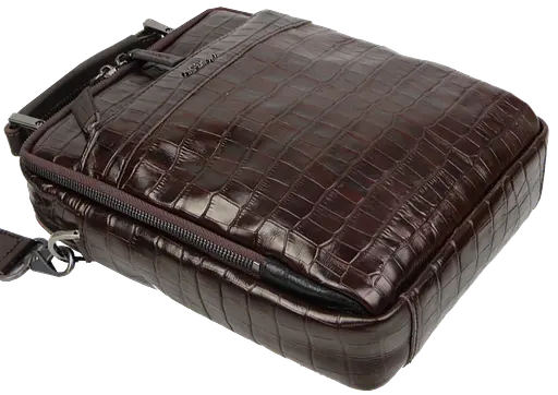 Мужская кожаная сумка, планшетка под крокодила коричневая Mykhail Ikhtyar sum0028774 - фото 7