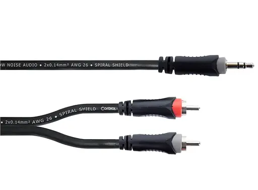 Коммутационный кабель mini Jack 3,5 stereo - 2x RCA 5м Cordial EY 5 WCC - фото 2
