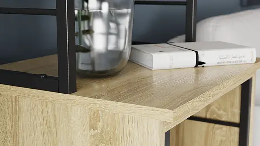 Стіл-тумба трансформер Смарт 3/2 з етажеркою Ferrum-decor 1430x1450x600 Чорний метал ДСП Дуб Сонома 16 мм (FRD-105119) - фото 6