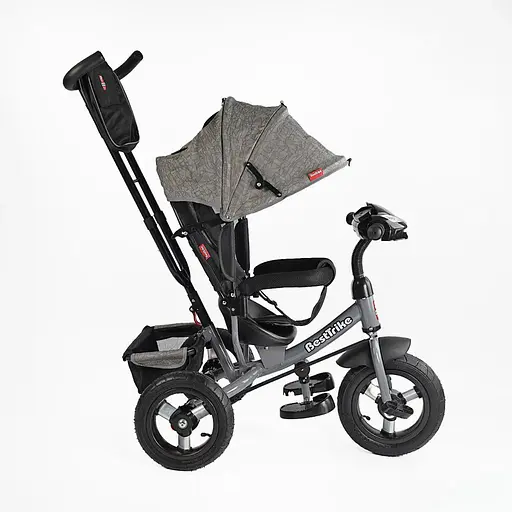 Трехколесный велосипед Best Trike 3390-35-723 с надувными колесами фарой USB и серым пультом. - фото 2