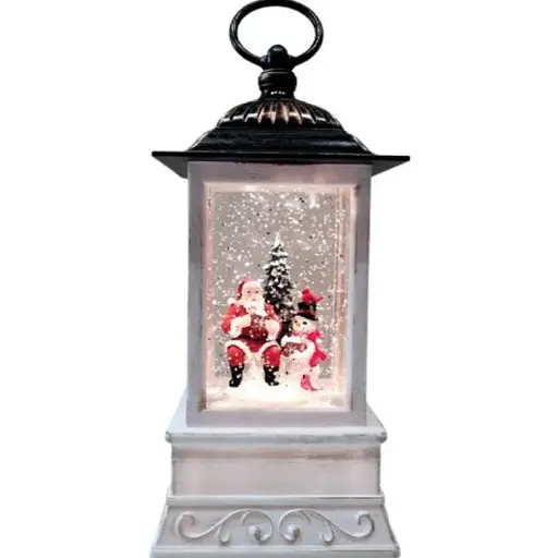 Новогодний ночник Xmas WDL-24004A Санта со снеговиком ночник с эффектом снежного вихря от батареек - фото 1