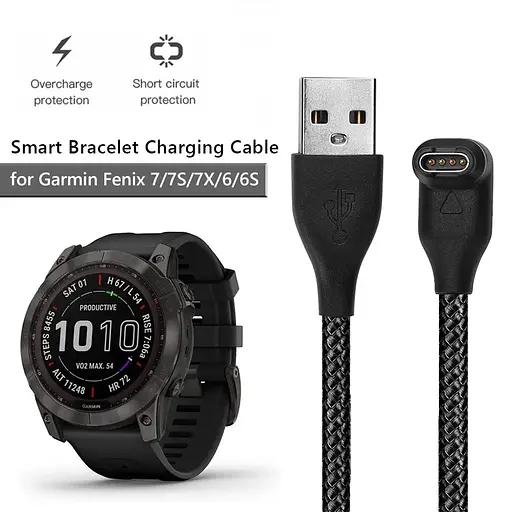 Зарядное устройство для смарт-часов Garmin Fenix ​​5/5S/5X/5X Plus/6/6S/6X Pro/7/7S/7X (USB-Г-образный вход) - фото 3