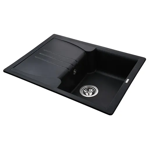 Гранітна мийка Globus Lux Balaton чорний 680x500 мм А0002, Чорний - фото 4