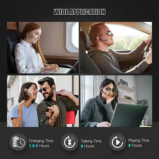 Бездротова Bluetooth гарнітура HSP-B6 з кнопками управління шумозаглушенням Бізнес гарнітура - фото 8