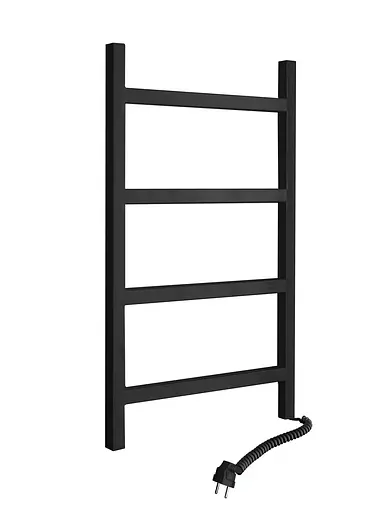 Електрична рушникосушка Navin Nordic 500x800 права, чорний муар, з кнопкою 10-012033-4880, Чорний матовий, Праве - фото 1