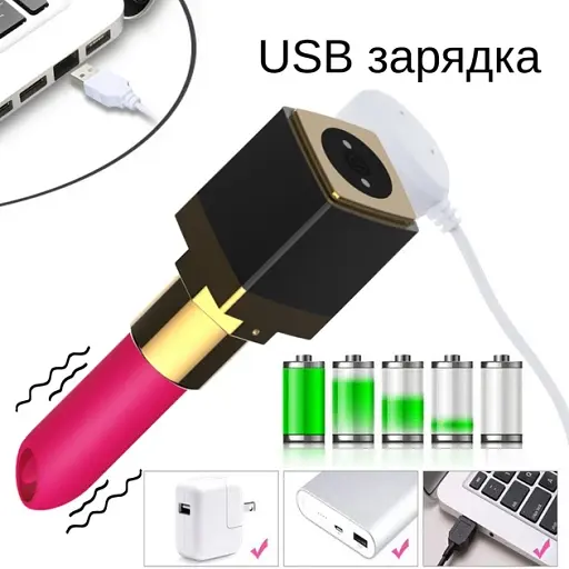 Вибратор I’MCUM KissLips в форме губной помады Черный (IM-KST503) - фото 7