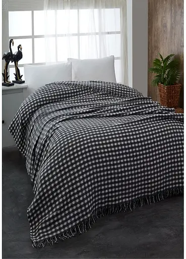 Плед-покрывало Cotton TÜRComFor хлопок сине-белый двуспальный 180х230 см TC303376068 - фото 1