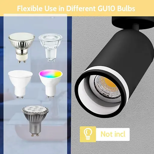 Регулируемый светодиодный светильник GU10 матовый черный - фото 6