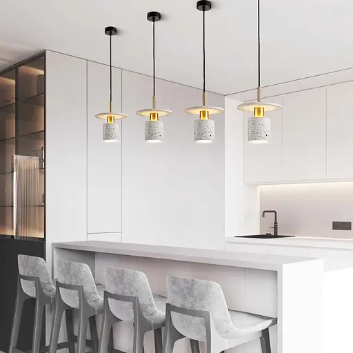 Підвіс Terrazzo Cylinder із білим бетонним плафоном 20 см в стилі Ар-деко Line.F MJ 162-200 WT - фото 5