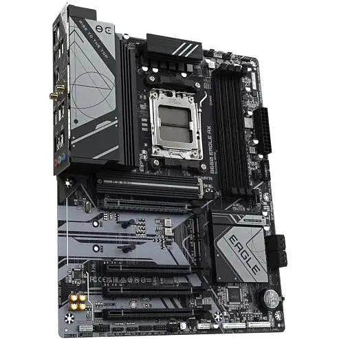 Материнская плата Gigabyte AM5 B650 EAGLE AX, B650, 4xDDR5, Int.Video (CPU), 4xSATA3, 3xM.2, 1xPCI-E 4.0x16, 3xPCI-E 3.0x16, Realtek 7.1, Realtek 7.1, Realtek 7.1, 4xUSB3.2/8xUSB2.0, HDMI/DP, ATX - фото 3