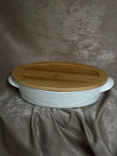 Блюдо для запікання з кришкою Lefard 944-063 керамічне блюдо Білий - фото 2