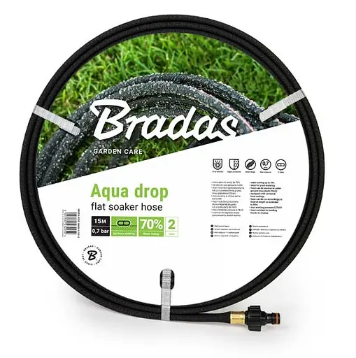 Сочащийся шланг Bradas AQUA-DROP FLAT 1/2" – 15 м WADF1/2015 - фото 1