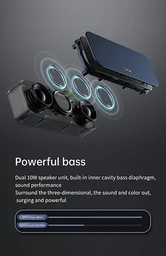 Портативна Bluetooth-колонка Mtool V6 зі стереозвуком і глибокими басами синій - фото 8