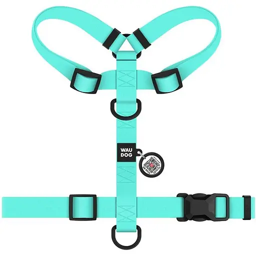 Шлея для собак Waudog Magnet водостійка анатомічна Н-подібна з QR-паспортом, магнітна пряжка-фастекс, L - фото 2