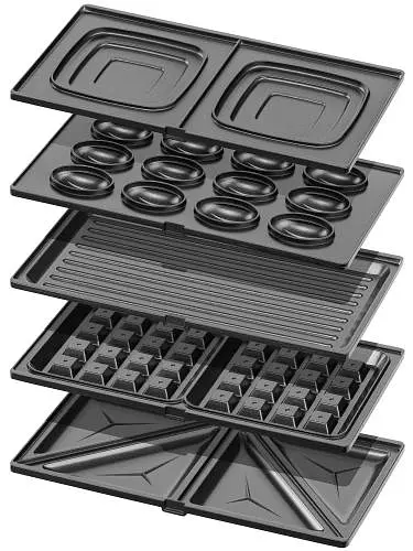 Мультимейкер Ardesto SM-H500B 700 Вт 5 пластин в комплекте сэндвич вафельная гриль орешница пластина для капкейков антипригарное покрытие индикатор готовности Black - фото 3
