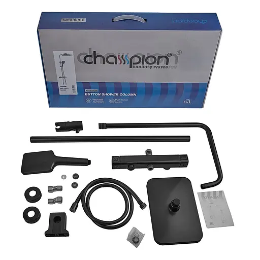 Душова система з алюмінію Champion PBC-009-J Black 3 режими CH6546, Чорний матовий - фото 6