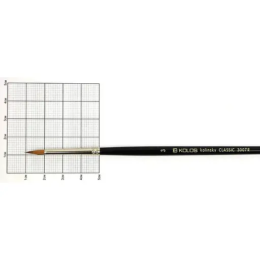 Кисть колонок круглая Classic 3007R №3 короткая ручка Kolos