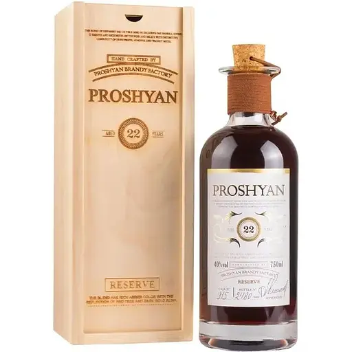Бренди Proshyan Reserve, 22 yo, 40%, в подарочной упаковке 0,75 л - фото 1