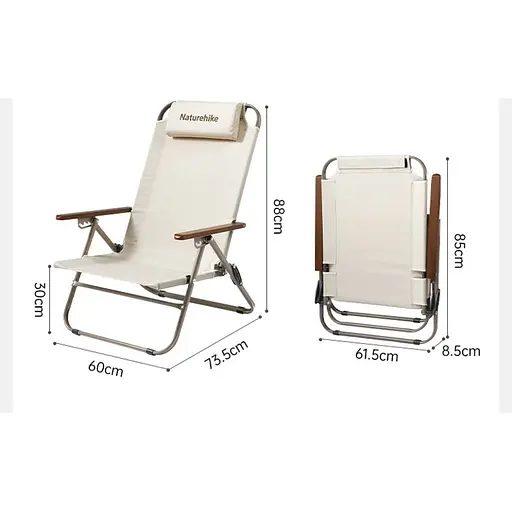 Крісло складане з регульованим нахилом Naturehike CNK2550JJ012 бежевий - фото 2