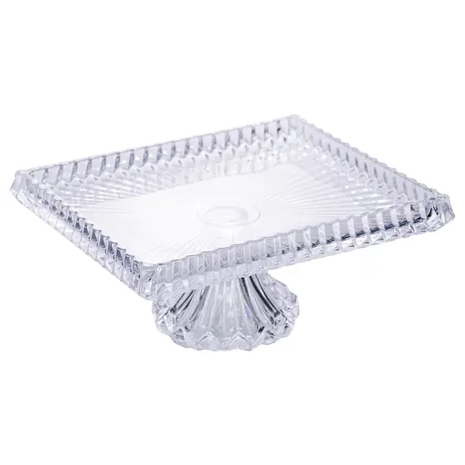 Фруктовница на ножке Yiwu прямоугольная из толстого стекла HP-19-147 - фото 2