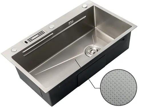 Кухонная мойка Mixxus Premium MH7545-SET-05 micro decor Nano-Silver MX9635, Decor - фото 5