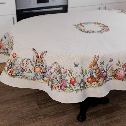 Скатерть Прованс Соцветие гобелен овальная 136х180 см (44106) - фото 3