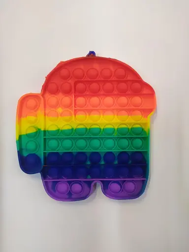 Сенсорна іграшка Pop it антистрес 20 см серце круг великий XXL райдужний різнокольоровий - фото 2