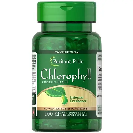 Натуральная добавка Puritan's Pride Chlorophyll Concentrate 50 mg, 100 капсул