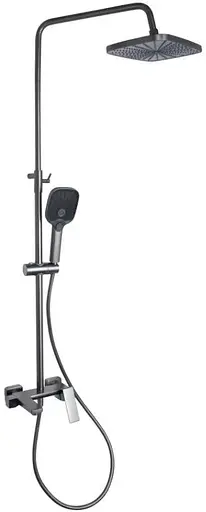 Душевая система универсальная Qtap Gemini Gunmetal Black PVD с изливом QTGEM111GMB45688 - фото 1