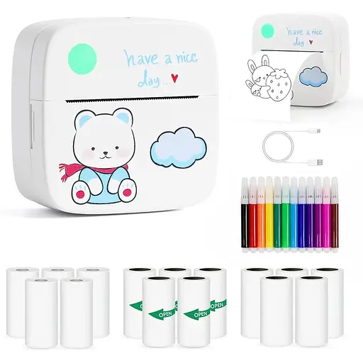 Мини-карманный принтер Mllusxg LX-D2, портативный термопринтер для наклеек, учебный принтер для картинок, фотографий