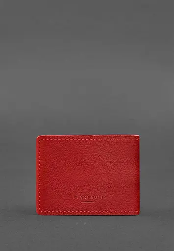 Универсальная кожаная обложка для удостоверения красная - фото 4