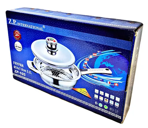 Кастрюля ZP International ZP-105 из нержавеющей стали с крышкой 24.0 x 7.0 см 3.2 л - фото 5