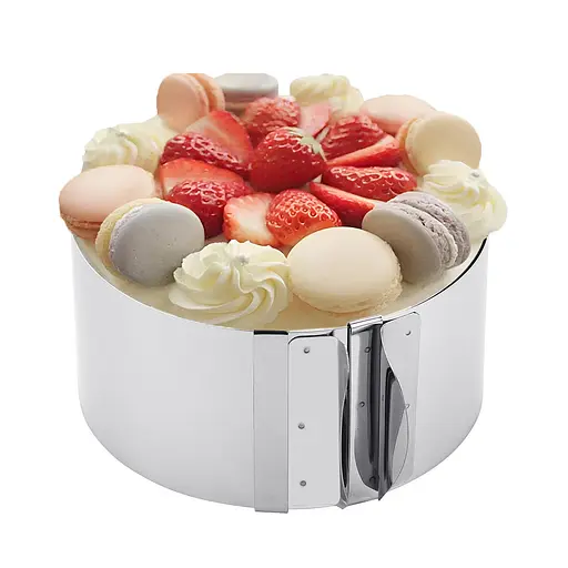 Розсувна кругла форма для випікання тортів та бісквітів та формування салатів та тортів 15-30 см (висота 8 см), Master Class Сірий 83254 - фото 8