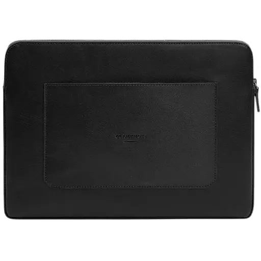 Кожаный чехол BlankNote для ноутбука на молнии с хлястиком и карманом Черный - фото 1
