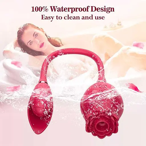 Вакуумный вибратор "Роза" Valery двойная стимуляция USB Розовый K0499-1 - фото 4