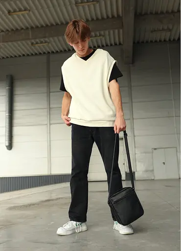 Мужская сумка мессенджер Sambag Makros черная 23 × 19 × 7 см (70220001m) - фото 8