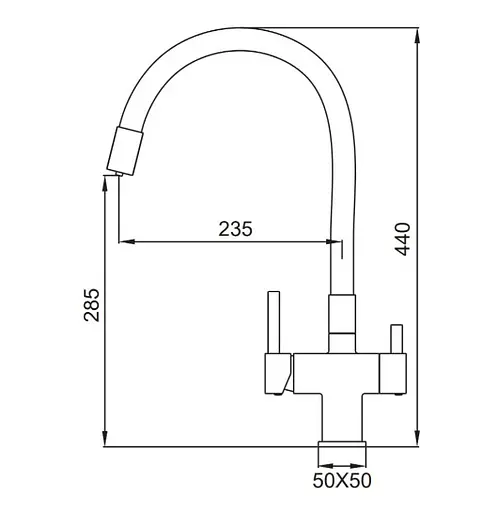 Змішувач для кухні Koer KB-72023-07 з виходом для питної води (KR5010) - фото 2