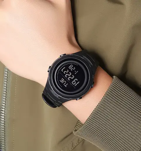Часы мужские наручные спортивные Skmei 2166 Compass с компасом и шагомером (Черный) - фото 9